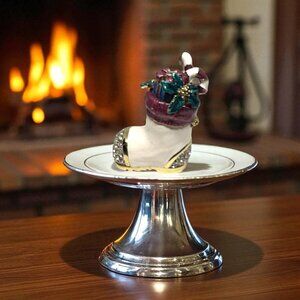 Christmas Shoe trinket box hand made by Keren Kopal with Austrian crystals